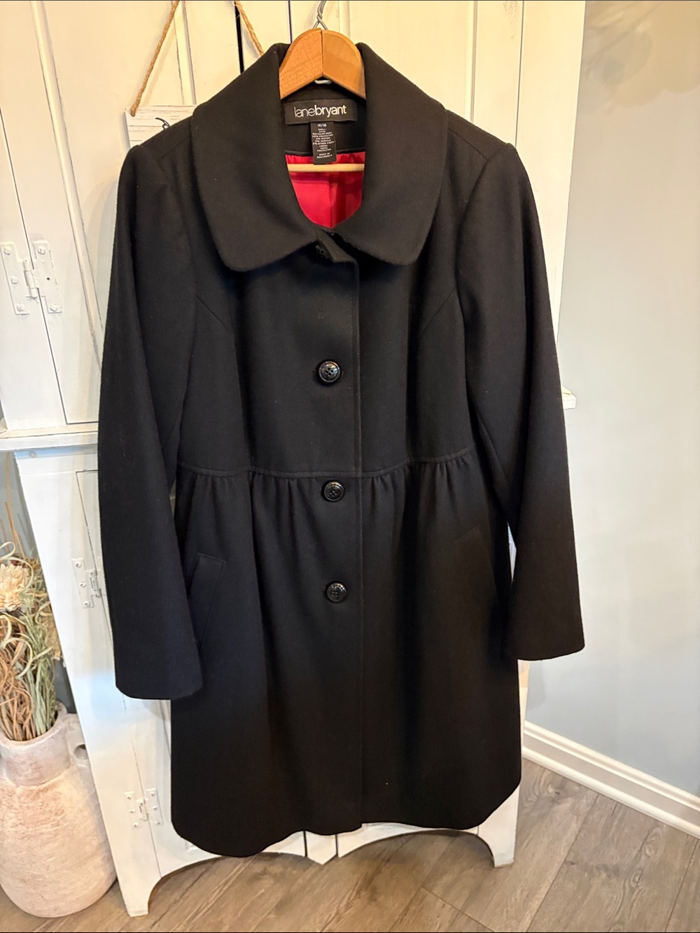Lane Bryant Black Coat with Red Lining